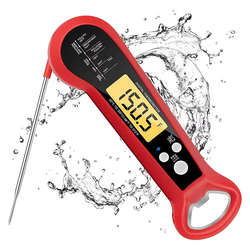 Digital Thermometer Probe - LMETJMA เครื่องวัดอุณหภูมิเนื้อสัตว์ดิจิตอลเครื่องวัดอุณหภูมิเนื้ออ่านทันทีดิจิตอลพร้อมเครื่องวัดอุณหภูมิอาหารแบบ Probe สําหรับทําอาหารย่าง JT-124