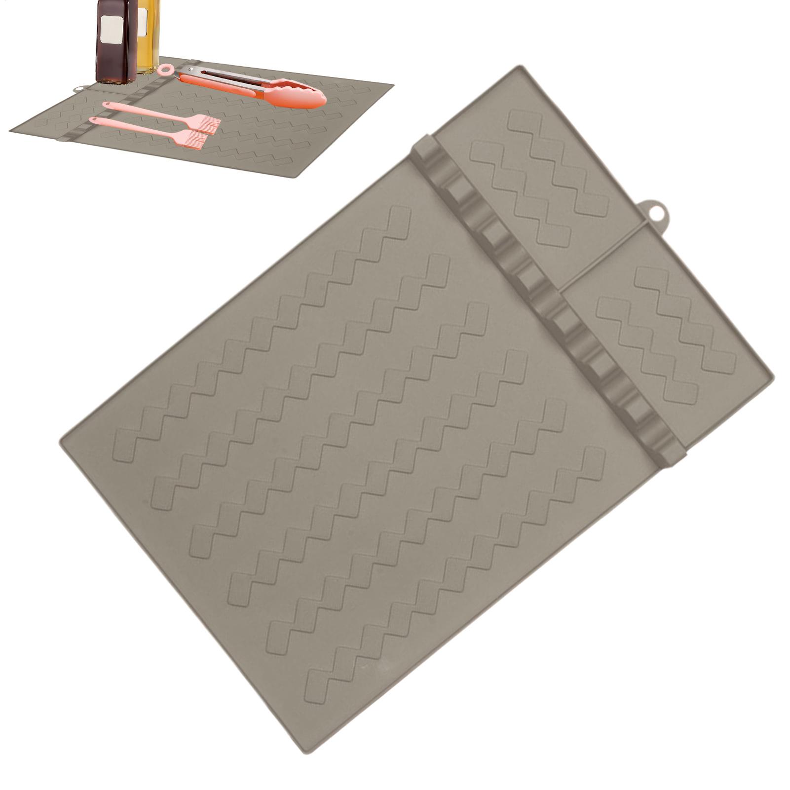 Heat Resistant Mat - แผ่นรองย่างบาร์บีคิวซิลิโคน พร้อมที่วางตะหลิว ทนความร้อน สำหรับเคาน์เตอร์ครัว แผ่นรองตะหลิวสำหรับทำอาหารที่บ้าน
