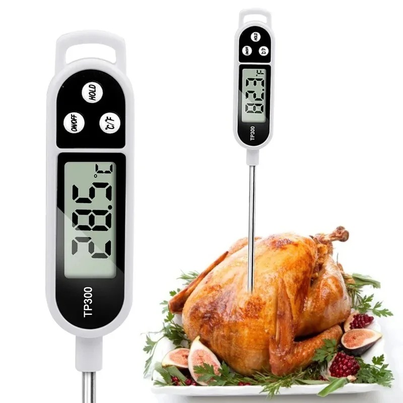 Digital Thermometer Probe - โพรบสแตนเลสทำอาหาร, เตาบาร์บีคิว, น้ำ, นม, น้ำมัน, เนื้อเหลว,