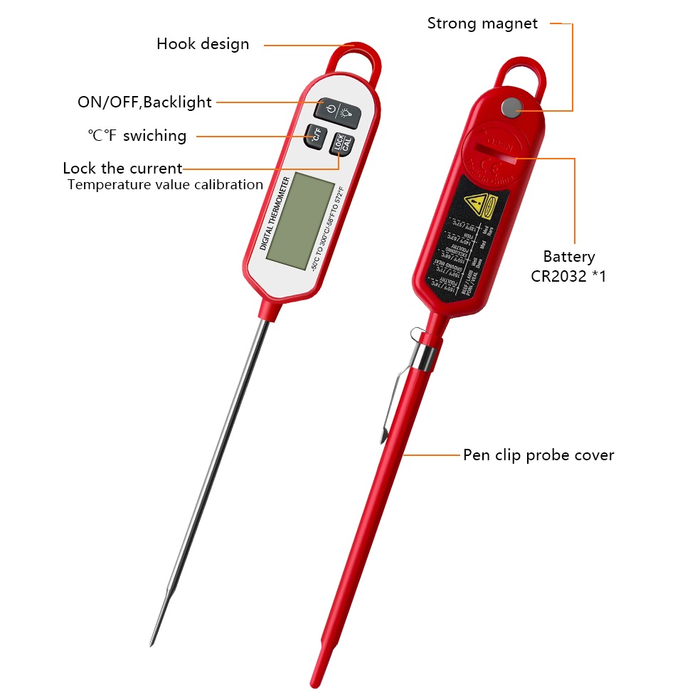 เทอร์โมมิเตอร์วัดอุณหภูมิเนื้อ - Digital Thermometer Probe บทวิจารณ์และราคา